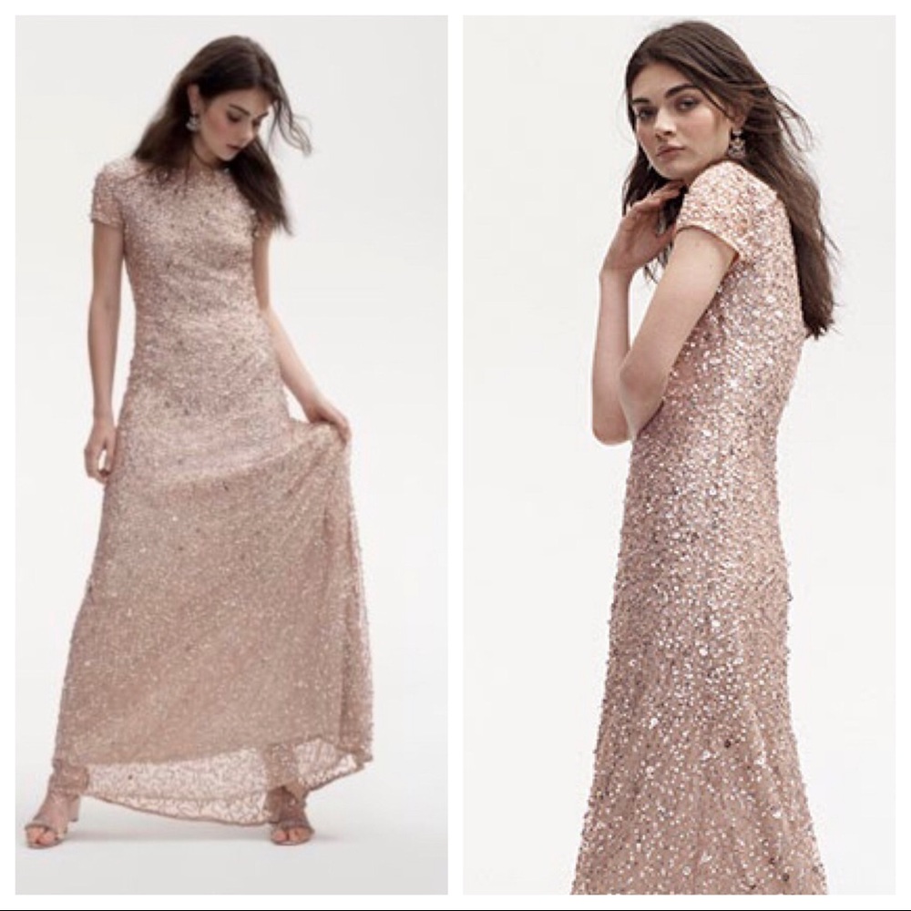 🆕NWT BHLDN Lucent Allover Sequin Dress light pink